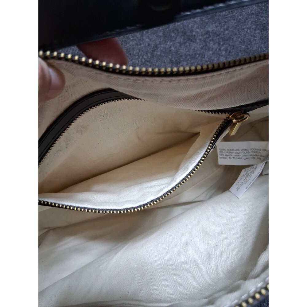Zara Contrast Oval Shoulder Bag Ecru Black Strap Minimalist Classic - Picture 8 of 16